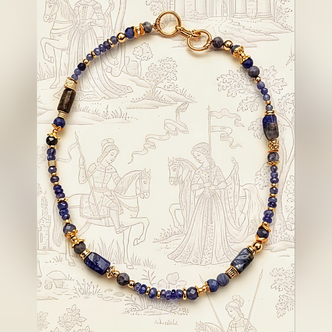 True Tanzanite In Expensive Looking Gold Necklace Or Choker